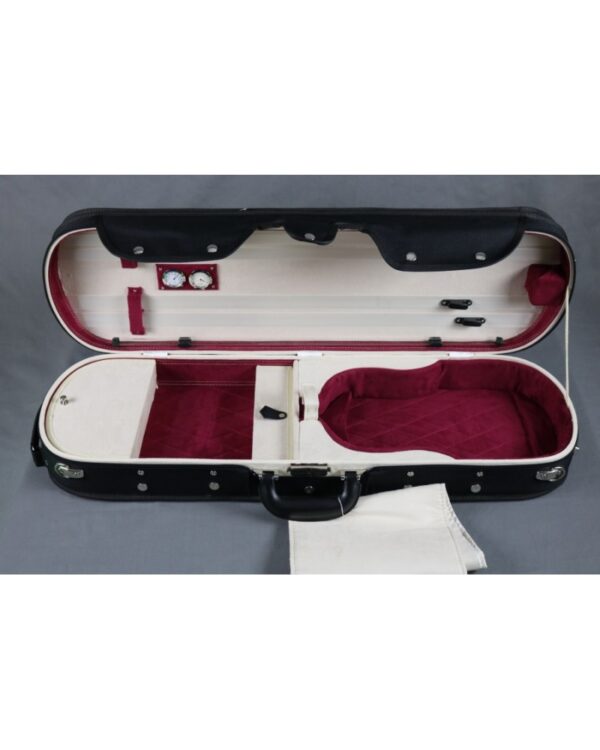 Etui violon 4/4 modèle LUXE noir/bordeaux-beige