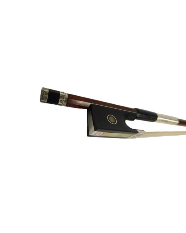 Archet violon 4/4 pernambouc monté argent gravé baguette ronde