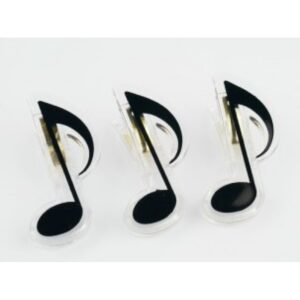 Pince pour partitions, forme croche - noir 7 cm