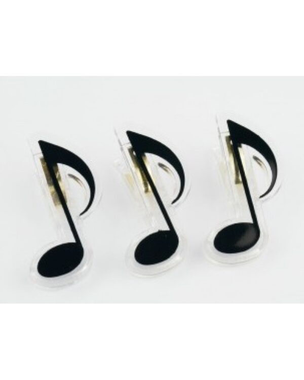 Pince pour partitions, forme croche - noir 7 cm