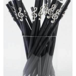 Crayon noir et crystal avec bijou clé de sol argent