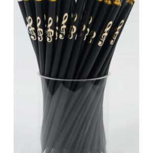 Crayon noir et crystal avec motif clé de sol en or