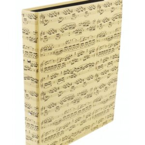 Classeur rigide dos 40mm - Classeur A4 2 anneaux, coloris crème avec motif partitions