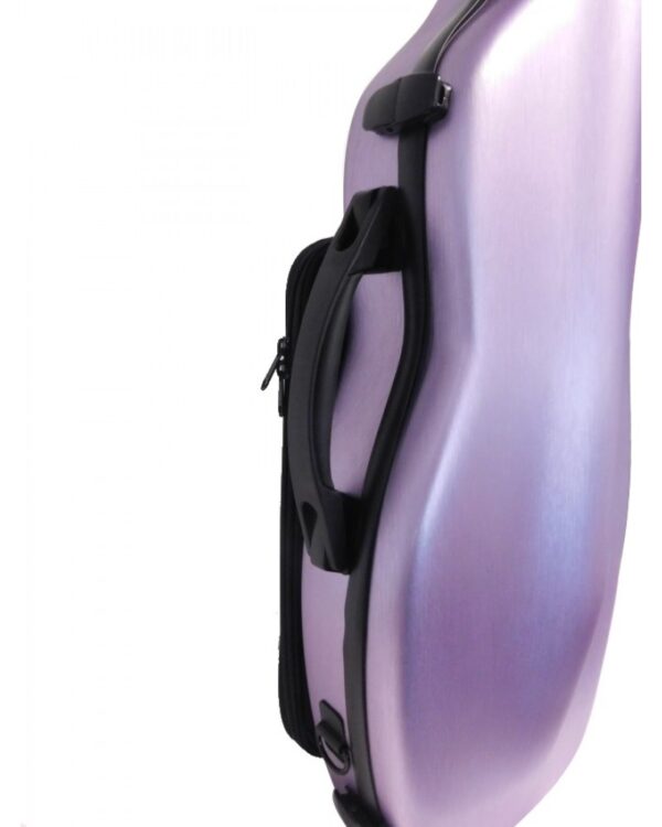 Etui violon 4/4 PC COMPOSITE forme "petit violoncelle" - Violet, effet alu brossé – Image 5