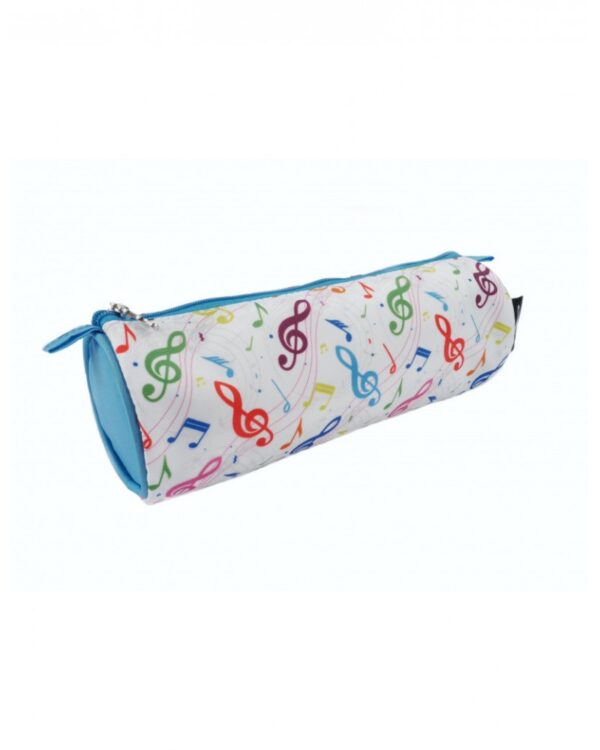 Trousse bleu et blanche - motifs note de musique multicolore