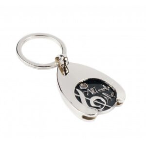 Porte-clef avec jeton de course noir "All I need is music"