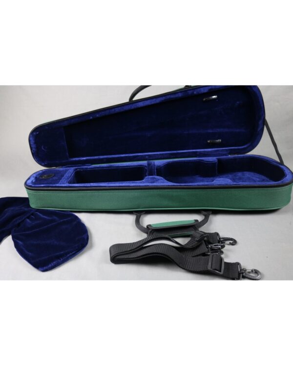 Etui violon trapèze 3/4 "S" ext. Vert - int. Bleu – Image 2